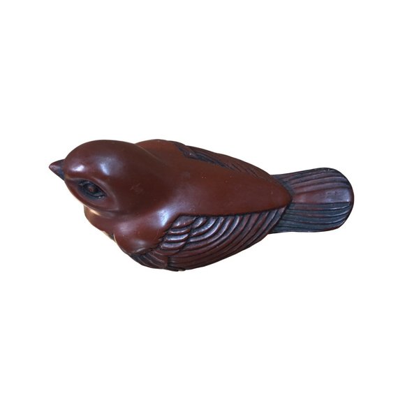 Bird Crowning Touch Collection Carved Bird Robin Sparrow Finch Figurine Paper We - Picture 4 of 8